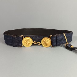 CEINTURON D'UNIFORME OFFICIER BOUCLES DOREES AVEC TETES DE GORGONE MODELE TOUTES ARMES 1922-1931